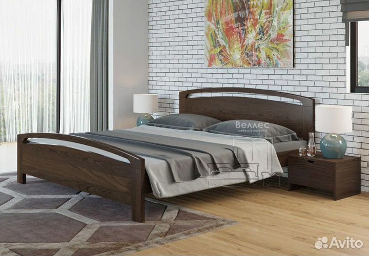 Кровать двуспальная от производителя массив