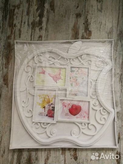 Фоторамка в виде яблока на 4 фотографии