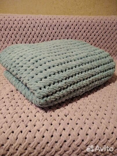 Плюшевый плед ручной работы