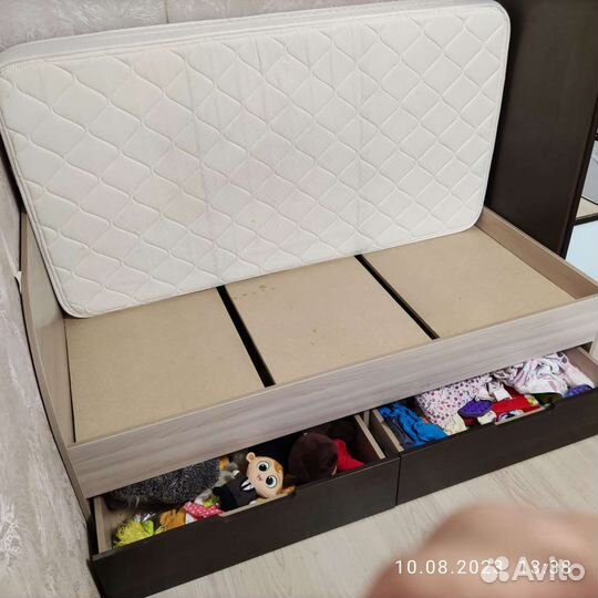 Детская кровать от 3 лет с матрасом с ящиками