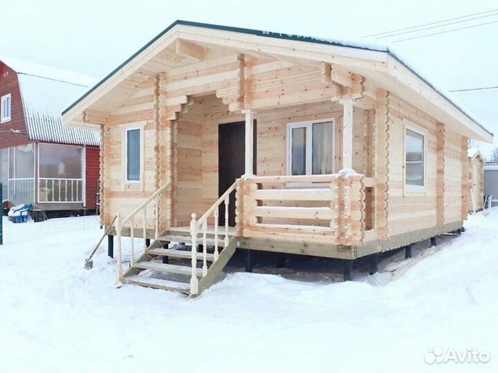 Винтовой фундамент под одноэтажный дом из бревна