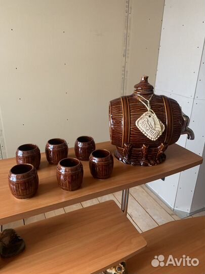 Продам новый глиняный сервиз для вина