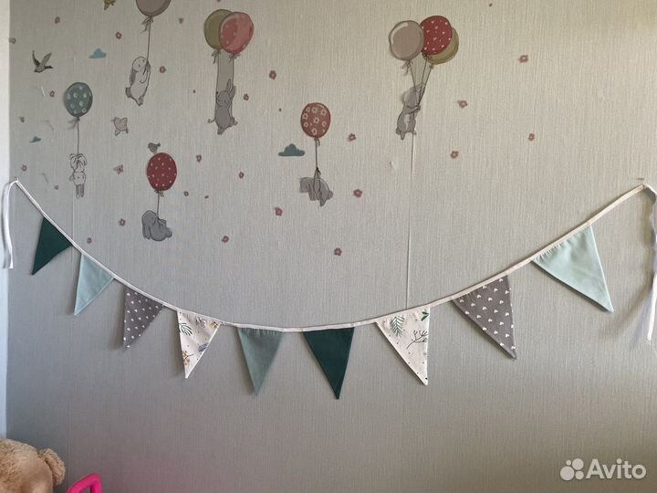 Гирлянда из флажков бирюзовая