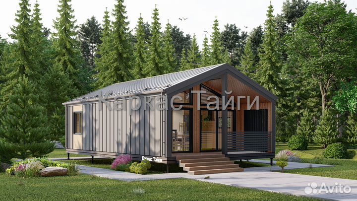 Каркасный дом под ключ. В стиле 