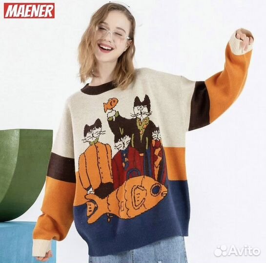 Теплая кофта с принтом