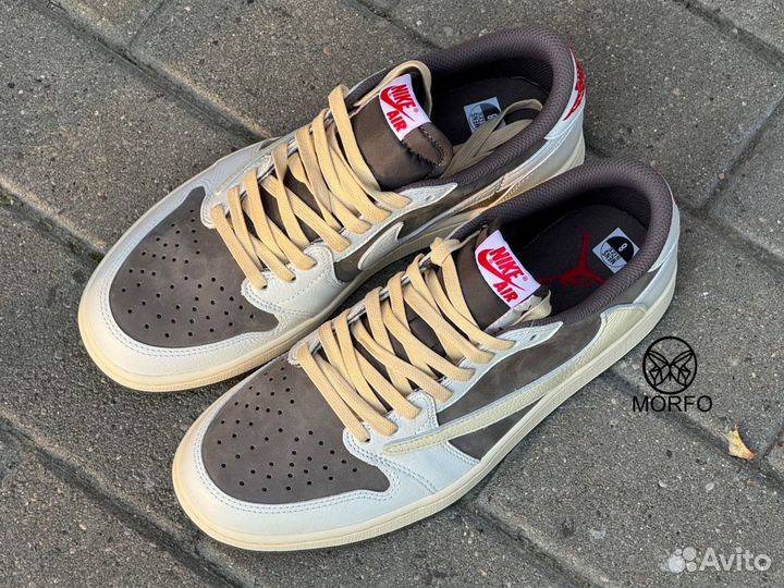 Кроссовки nike air jordan 1 low travis scott mocha