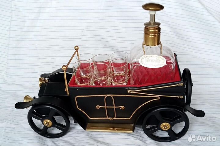 Музыкальная шкатулка ретрокар коньячный сет