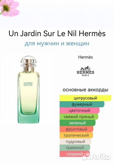 Hermes Un Jardin Sur Le Nil унисекс аромат