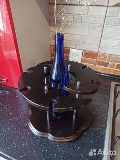 Подставка под бокалы и бутылку виски/коньяка