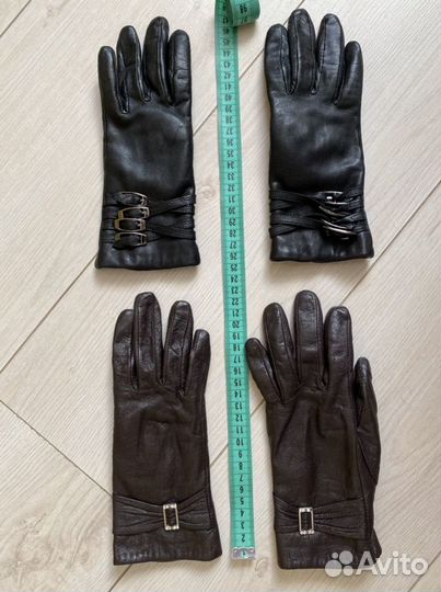 Перчатки женские кожаные черный 6,5 размер