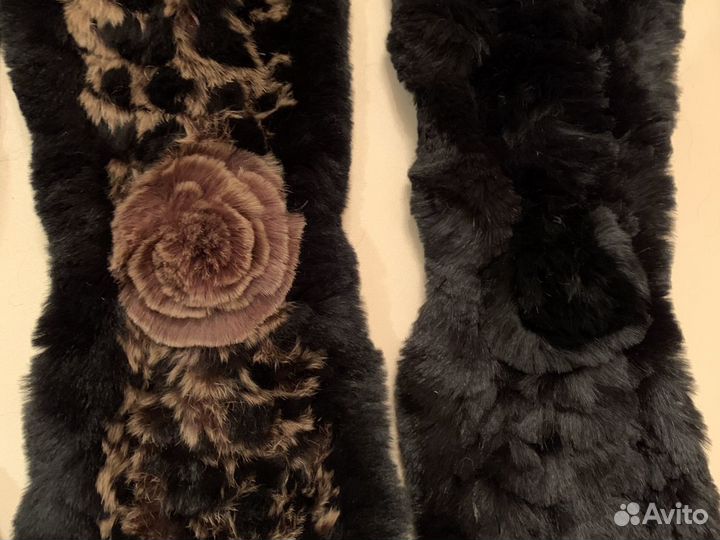 Шарфик вязаный из кролика, норки