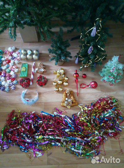 Елки 5 шт, игрушки, мишура от 5