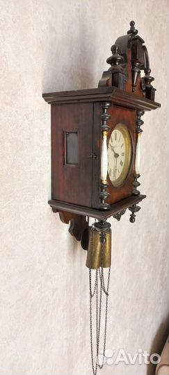 Часы старинные ходики на гирях с колоннами