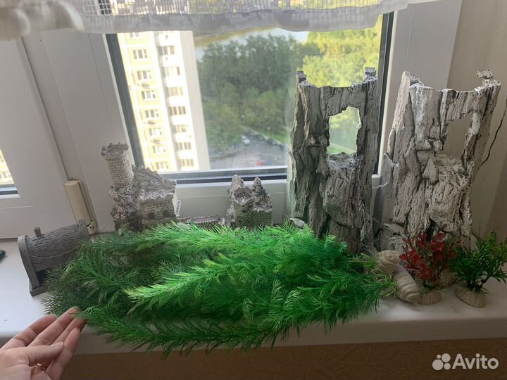 Декорации для аквариума замок камень