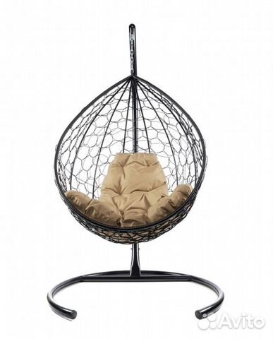 Подвесное кресло кокон M-group Капля с ротангом че