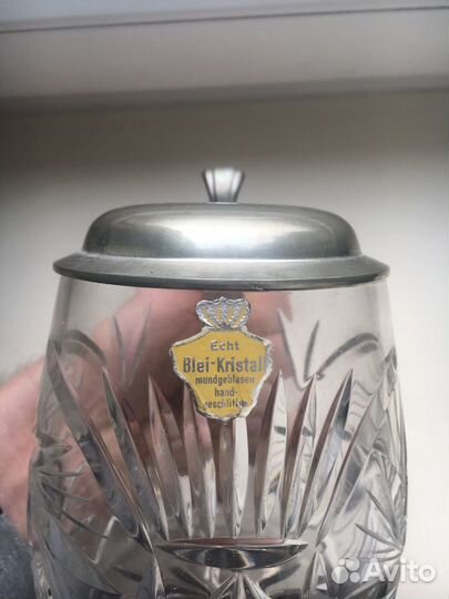 Хрустальный пивной бокал