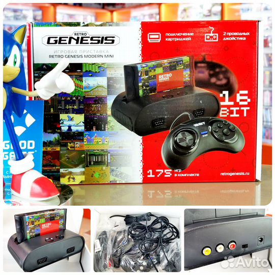 Sega 16-bit Retro Genesis Modern mini + 175 игр