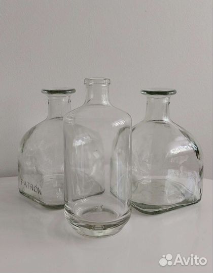 Стеклянные бутылки для декора