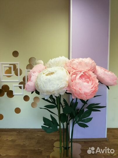 Большие ростовые цветы Пионы для фотозоны и декора