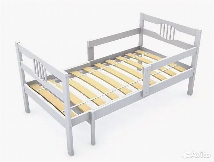Кровать подростковая растущая по длине цвет серый