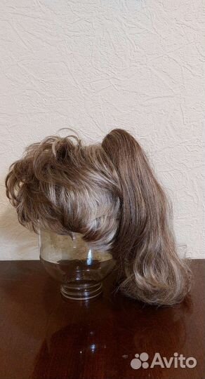 Пышный накладной хвост пепельно- русый, Корея