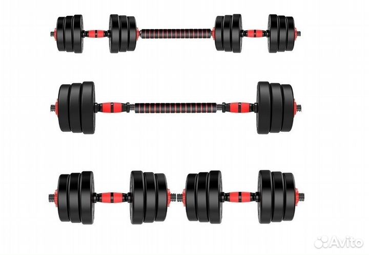 Гантели разборные 15кг + штанга (новые)