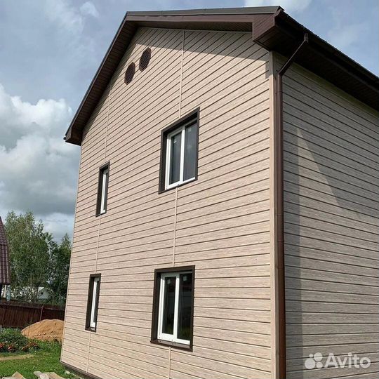 Сайдинг виниловый Docke LUX под дерево брус орех