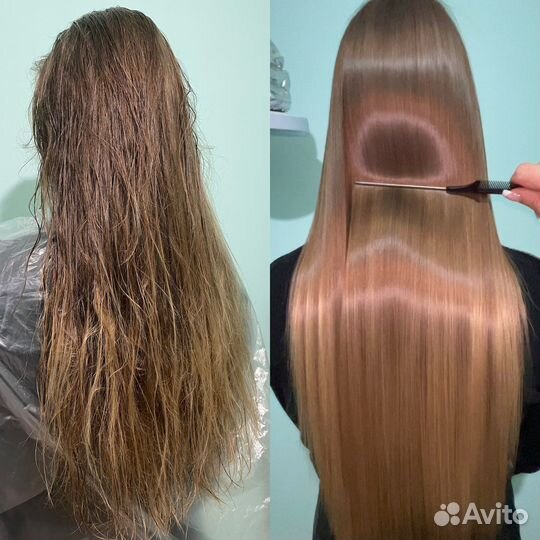 Кератиновое выпрямление волос,нанопластика
