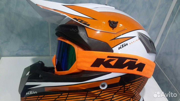Мото кроссовый шлем ктм KTM кросс с очками Новый