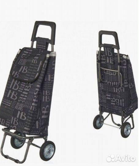 Сумка-тележка на колёсах хозяйственная серая
