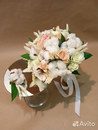 Букет невесты + бутоньерка