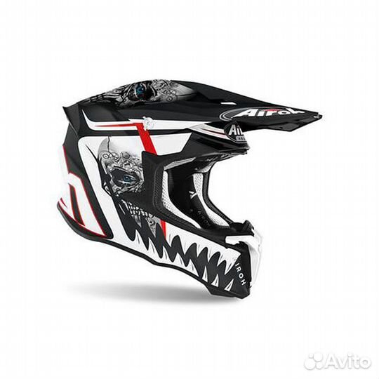 Кроссовый шлем Airoh Twist 2.0 Mask черно бело мат