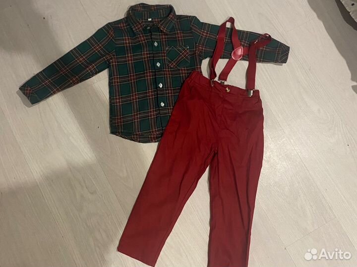 Рубашка и брюки с подтяжками 116