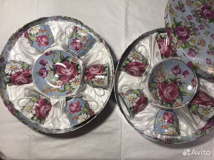 Сервиз чайный, тортница, салатница