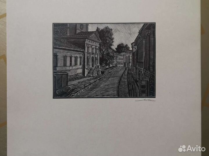 Картина графика Ксилография. СССР 1982 г