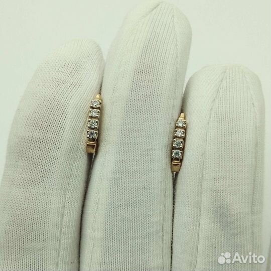 Щ43а, Серьги с камнями, золото 585, (id 60948)