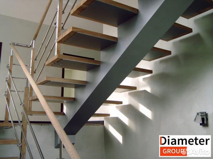 Установка прямой лестницы из сосны