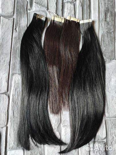 Натуральные волосы на лентах