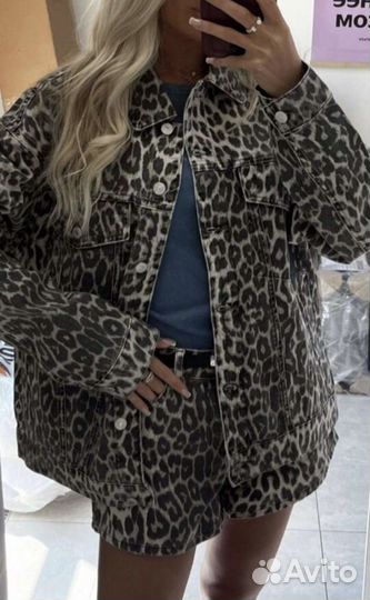 Шорты lime с леопардовым принтом