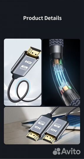 Кабель hdmi 2,0 4K 60Hz (1 метр)