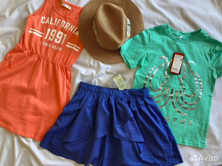 Пакет вещей для девочки 122 128 новые бренды