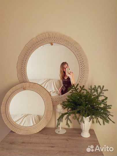 Зеркала плетеные макраме/джут ручная работа