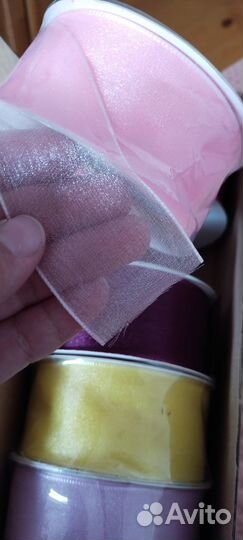 Ленты 4 см *5 м, новые, 6 цветов