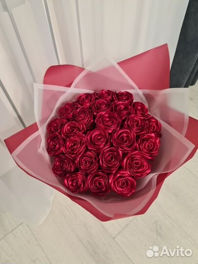 Букеты из атласных лент