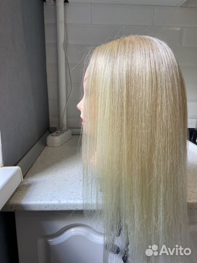 Голова манекен с натуральными волосами 80