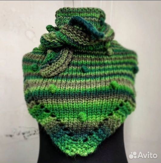 Шаль, косынка вязаная, бактус