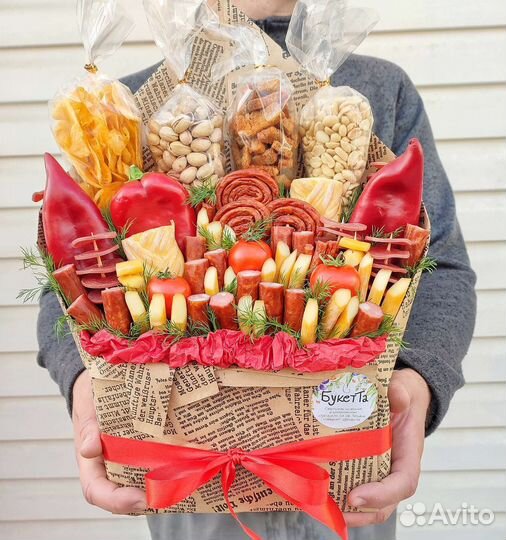 Мясной букет конверт подарок мужчине