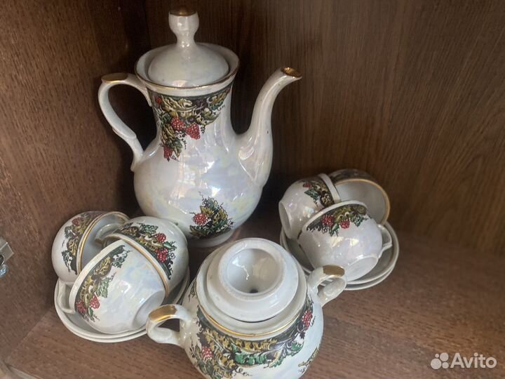 Сервиз кофейный с перламутром СССР