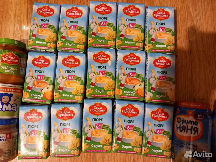 Детское пюре, фруктовое, овощное, мясное