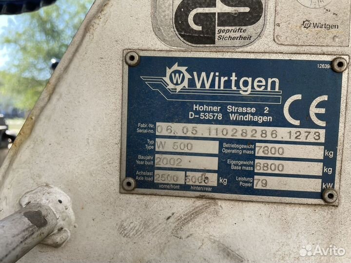 Дорожная фреза Wirtgen W 500, 2002